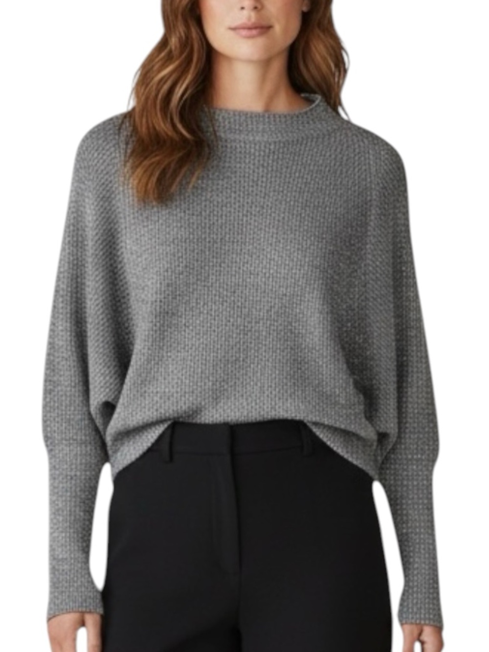 MAURICES Mock Neck Sparkly Metallic Knit Sweater in Gray Size XL—HOLIDAY VIBES